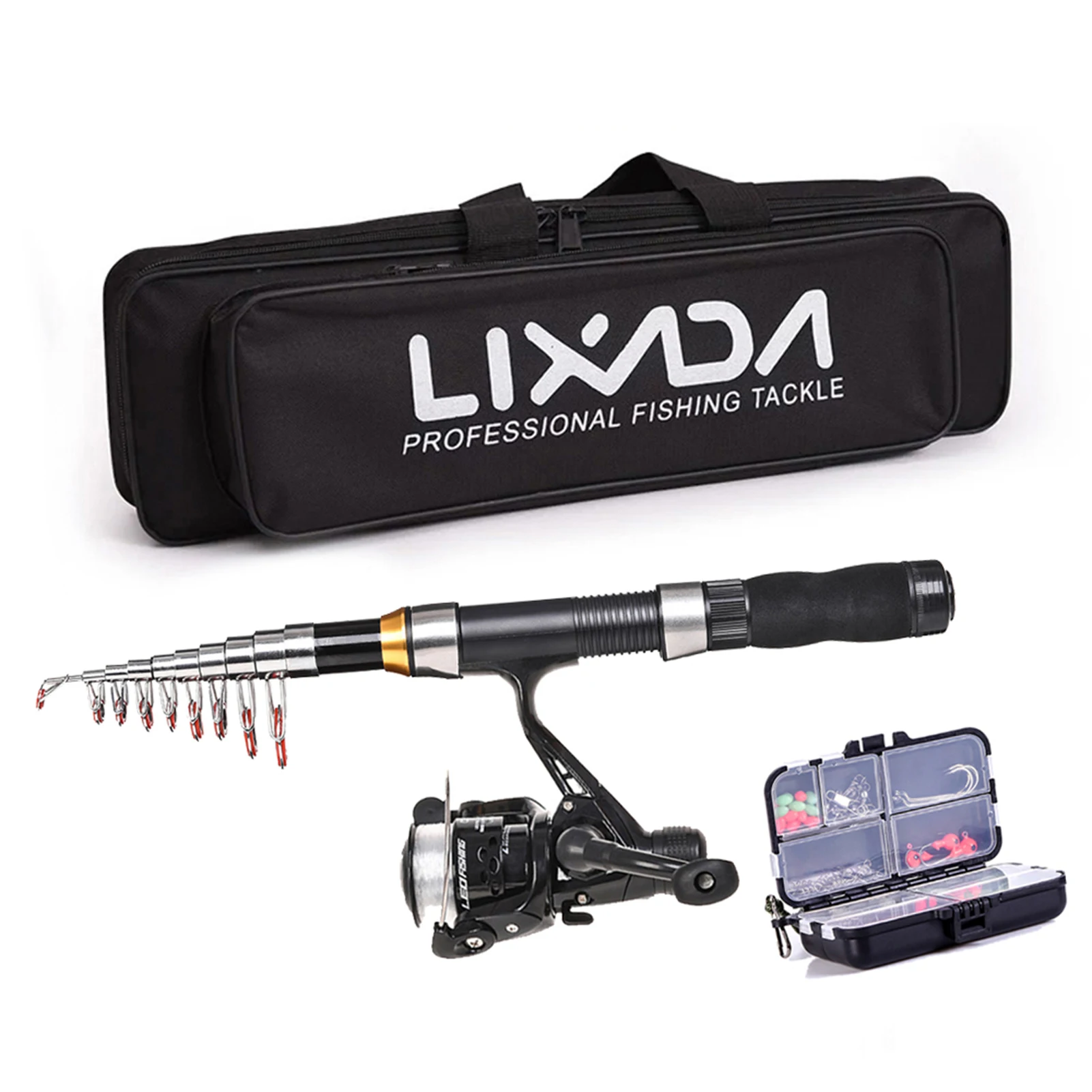 Lixada 2.1m 2.3 m Telescopic Fishing Rod Reel Combo Full Kit Carbon Fiber Rod Pole Spinning Reel Fishing Bag Case Pesca Gear Set