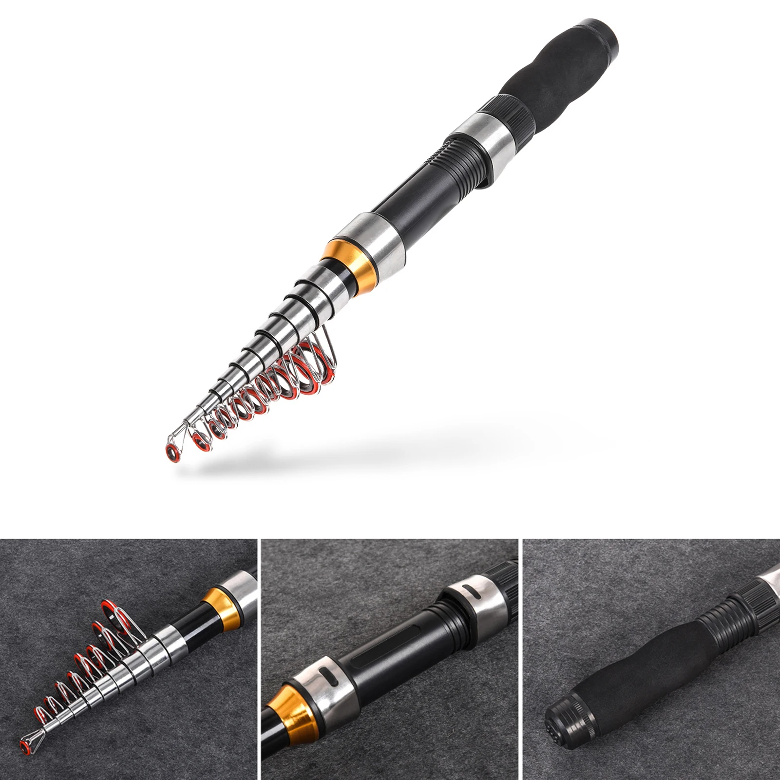 Lixada 2.1m 2.3 m Telescopic Fishing Rod Reel Combo Full Kit Carbon Fiber Rod Pole Spinning Reel Fishing Bag Case Pesca Gear Set
