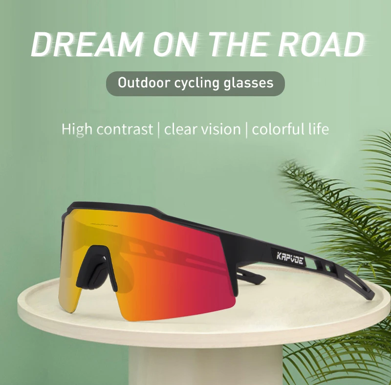 Kapvoe Bike Sunglasses Cycling Glasses for Man MTB Goggles Women Outdoor Camping Hiking Sports UV400 Riding Bicycle Eyewear