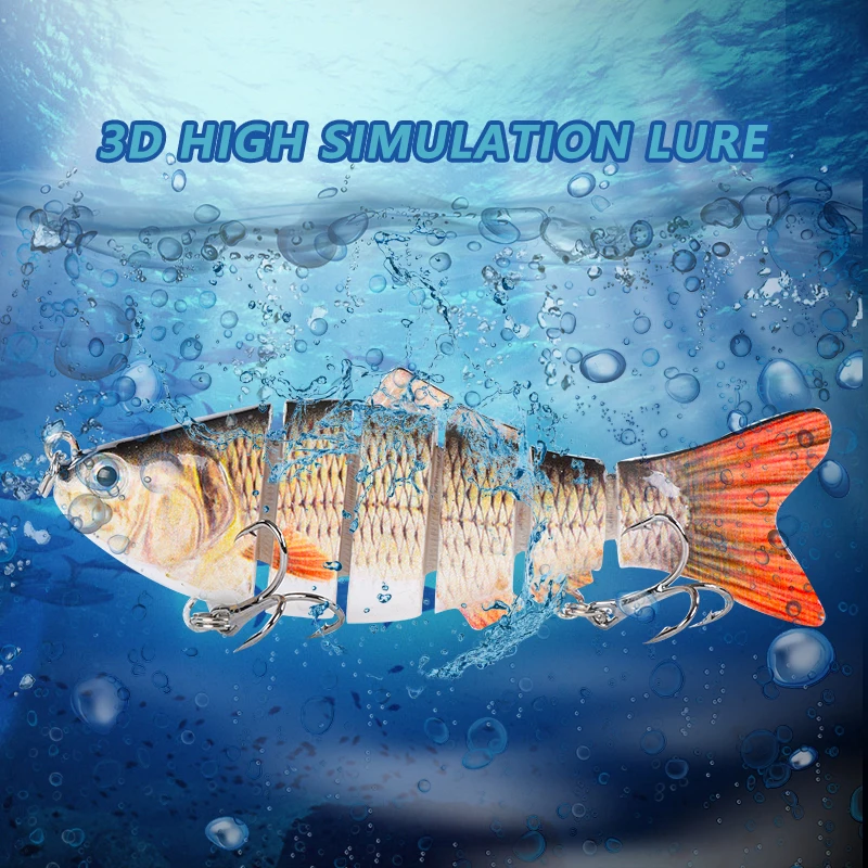4 Inch 6 Segments Jointed Hard Artificial Fishing Lures Bionic Crankbait Sinking Wobblers Sea Plastic Fishing Accessories