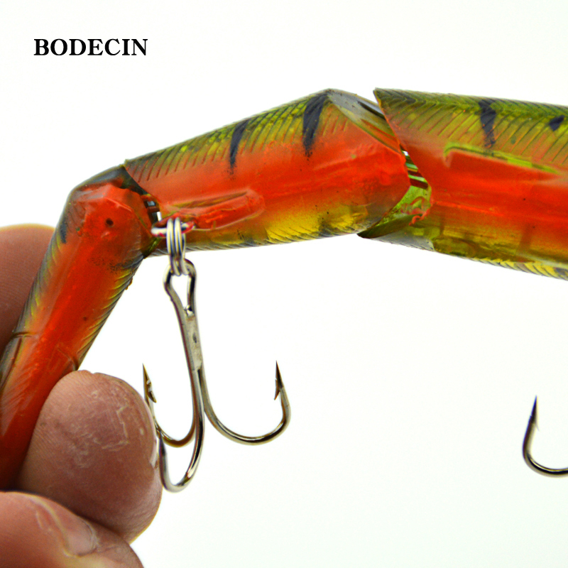 1pc 17.7g 125mm Crankbaits Fishing Lures Hard Bait Artificial Wobbler For Pike Peche 3 Segments Minnow Swimbait With Steel Ball