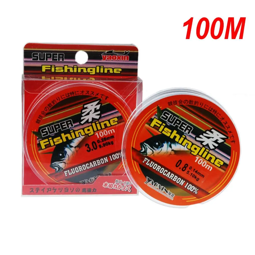 0.8/1.0/1.2/1.5/2.0/2.5/3.0/3.5/4.0/4.5/5.0/6.0/7.0/8.0 100M Super Strong Line 100% Fluorocarbon Monofilament Nylon Fishing Line