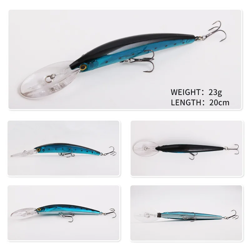 Big Minnow 17cm 23g Wobblers Fishing Lures Deep Diving Artificial Hard Bait Trolling Boat Sea Fish Bass Pike Lure Accessories