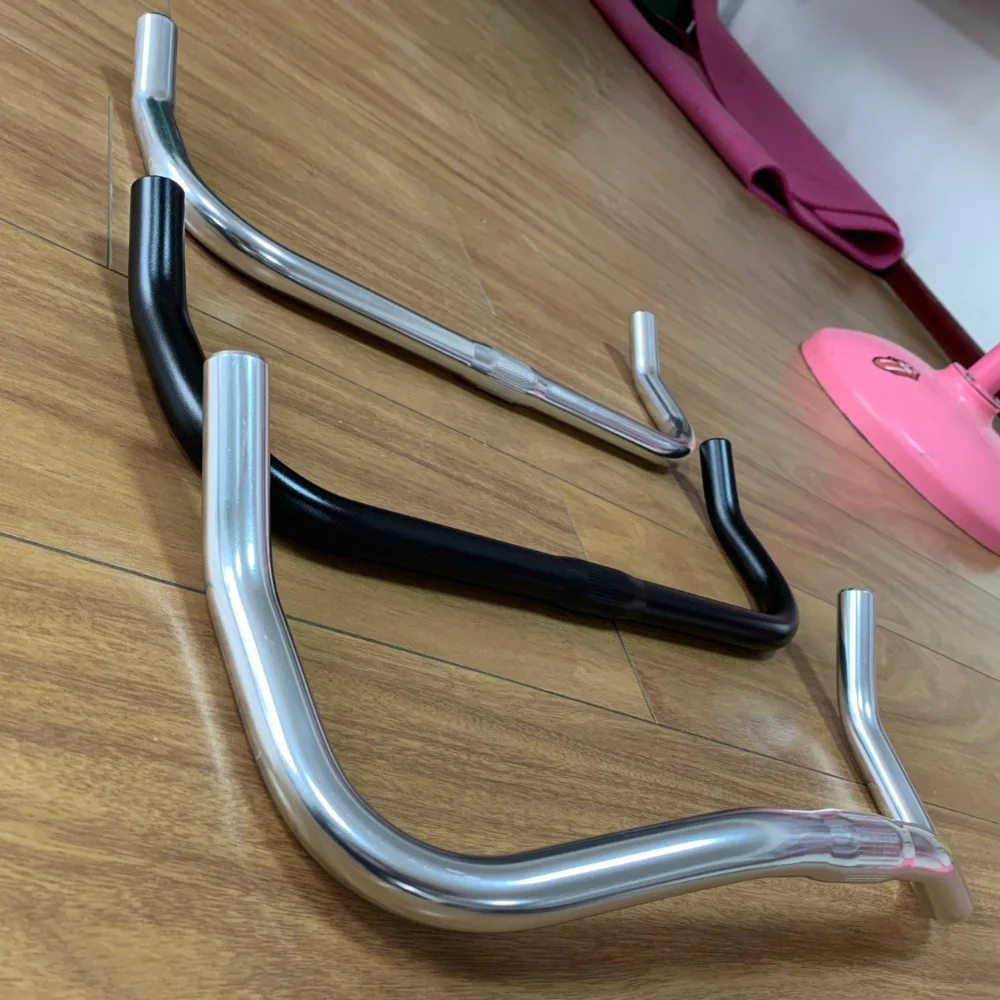 Bike Handlebar Rest Bend Bar Aluminum Alloy 22.2 *25.4*420mm Single Speed Bike Track Fixed Gear Road Bicycle bullhorn Handlebar