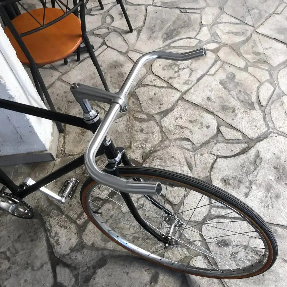 Bike Handlebar Rest Bend Bar Aluminum Alloy 22.2 *25.4*420mm Single Speed Bike Track Fixed Gear Road Bicycle bullhorn Handlebar