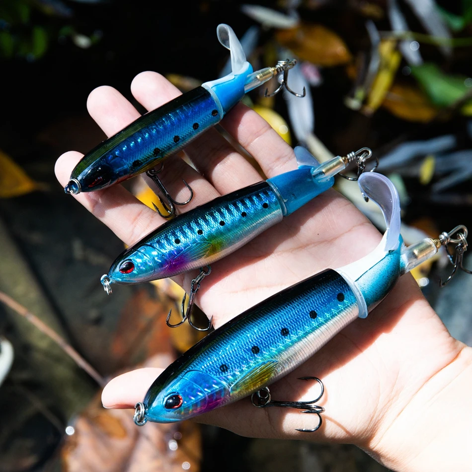 Goture Whopper Popper 10cm/11cm/14cm Topwater FIshing Lure Blowups Pike Baits Rotating Tail Fishing Tackle Crankbait Wobblers