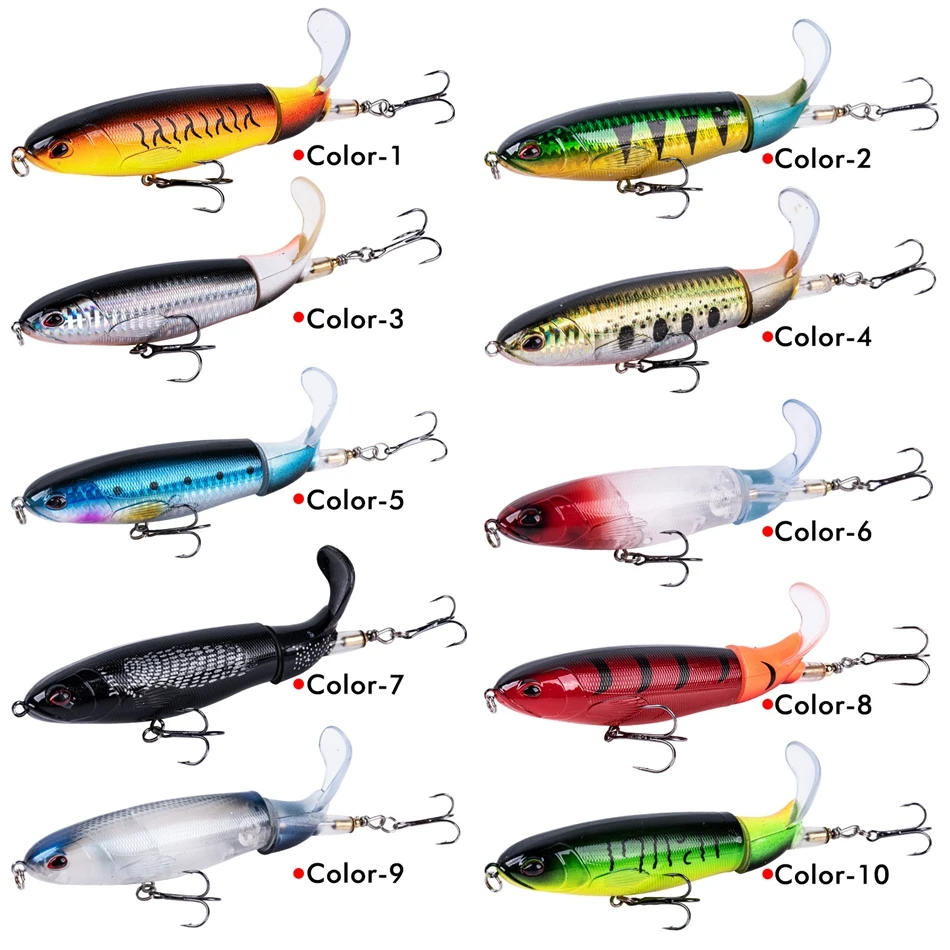 Goture Whopper Popper 10cm/11cm/14cm Topwater FIshing Lure Blowups Pike Baits Rotating Tail Fishing Tackle Crankbait Wobblers