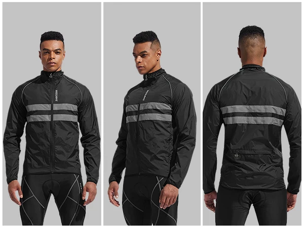 WOSAWE Men Cycling Windbreaker MTB Bicycle Long Sleeve Coat Water Resistant Outdoor Sport Jersey Bike Jacket Cycling Clothing