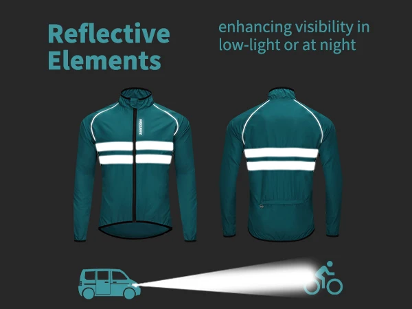 WOSAWE Men Cycling Windbreaker MTB Bicycle Long Sleeve Coat Water Resistant Outdoor Sport Jersey Bike Jacket Cycling Clothing