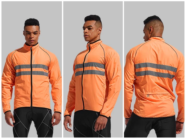 WOSAWE Men Cycling Windbreaker MTB Bicycle Long Sleeve Coat Water Resistant Outdoor Sport Jersey Bike Jacket Cycling Clothing