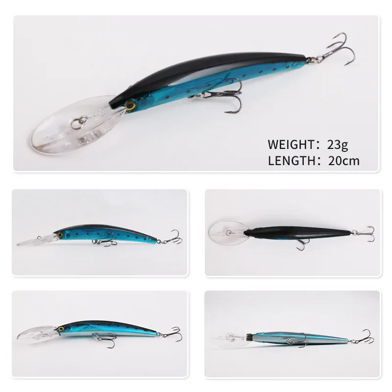 1Pcs Big Minnow 17cm 23g Wobblers Fishing Lures Deep Diving Artificial Hard Bait Trolling Boat Sea Bass Pike Fishing Acesssories