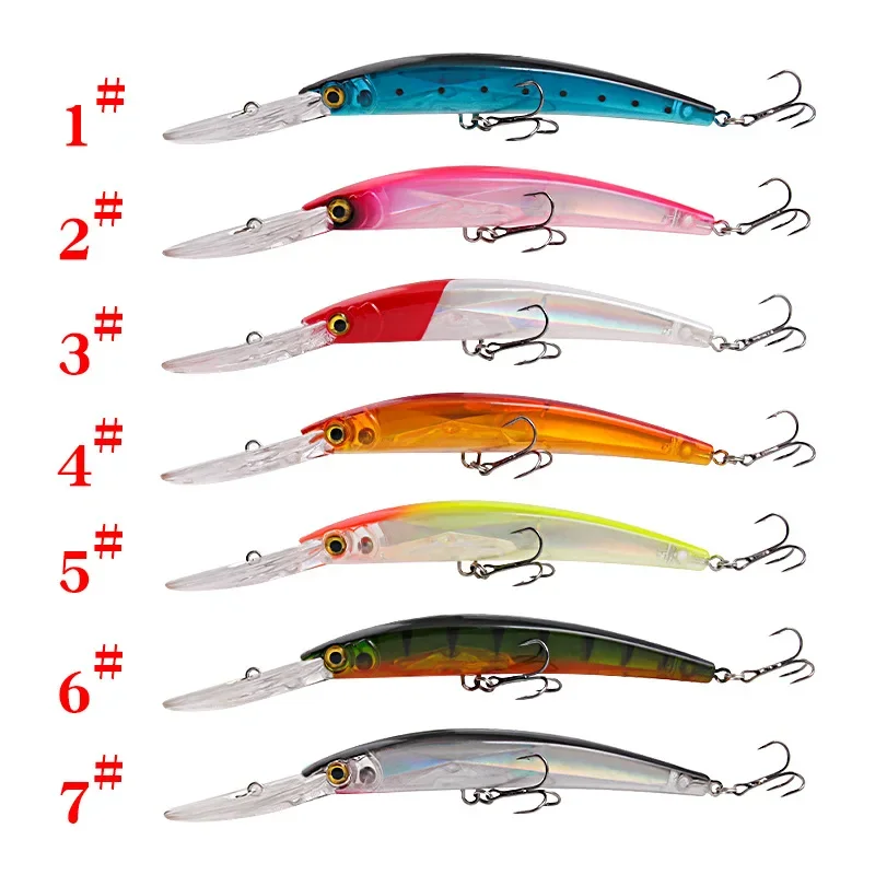 1Pcs Big Minnow 17cm 23g Wobblers Fishing Lures Deep Diving Artificial Hard Bait Trolling Boat Sea Bass Pike Fishing Acesssories