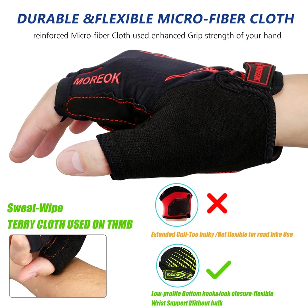 Cycling Gloves Bike Gloves 5MM Gel Pad Biking Gloves Half Finger Road MTB Bicycle Gloves for Workout/Motorcycle/Training/Outdoor