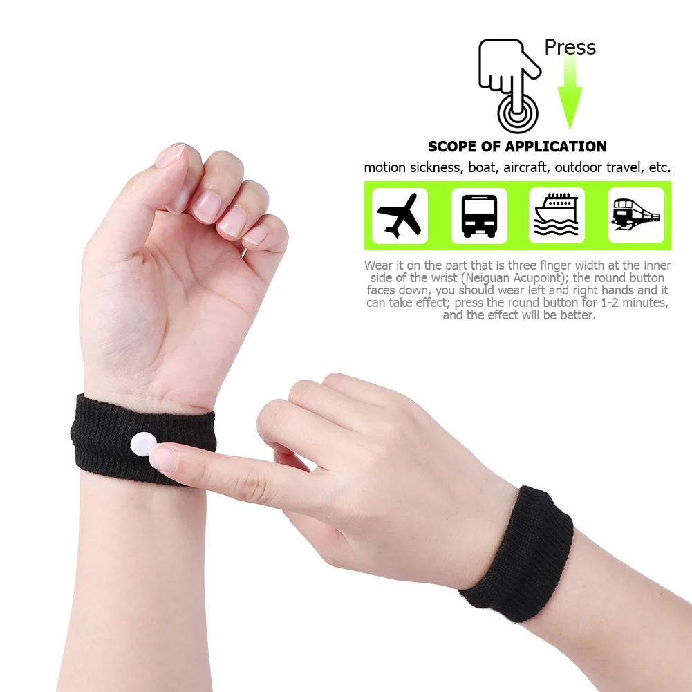 1-5 Pairs Travel Morning Sickness Wrist Band Anti Nausea Car Van Sea Plane Wristband Anti-motion Sickness Bracelet Strap Boats