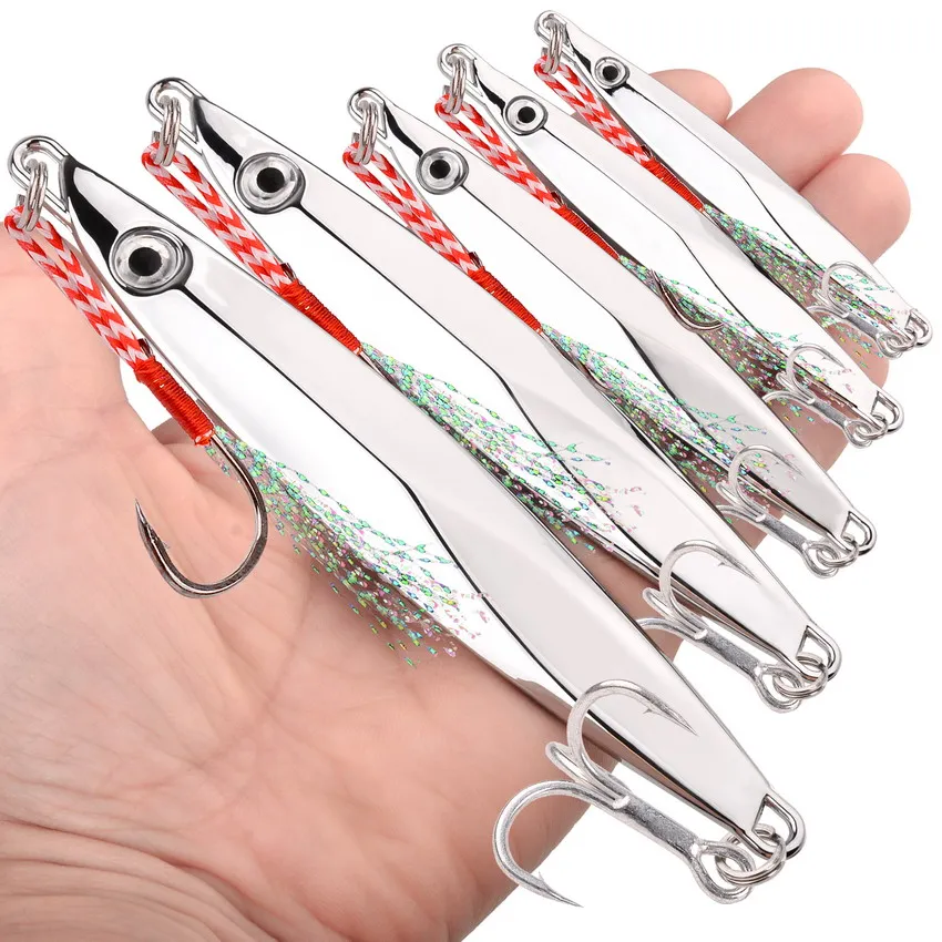 1pcs Sinking Metal Jig Fishing Lure 80g 60g 40g 30g 20g 15g 10g Crankbait Jig Spoon Wobbler Bait Sea Fishing Lures Pesca