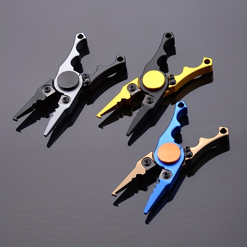 1 PCS Durable Aluminum Alloy Fishing Pliers with Gyro and Tungsten Steel Blade for Easy Catches Fishing Equipment Fishing Tools