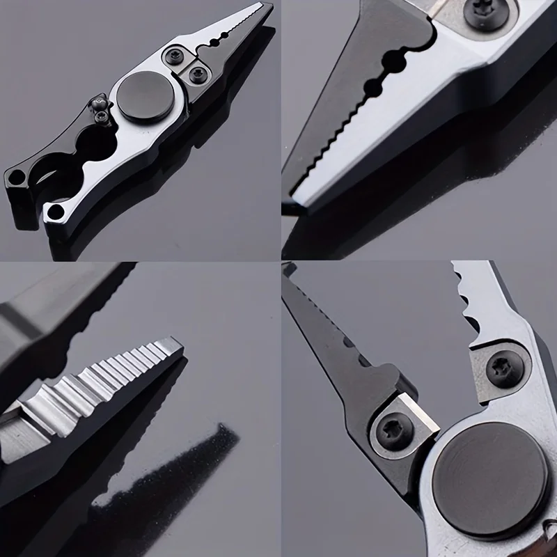 1 PCS Durable Aluminum Alloy Fishing Pliers with Gyro and Tungsten Steel Blade for Easy Catches Fishing Equipment Fishing Tools
