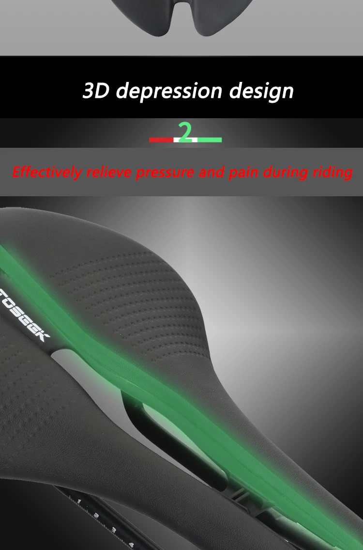 TOSEEK MTB Road Bike Saddle Ultralight 185g Racing Seat Hollow Ergonomic Design Cr-mo Seat Rail Saddle Bicycle Parts 7 Colors