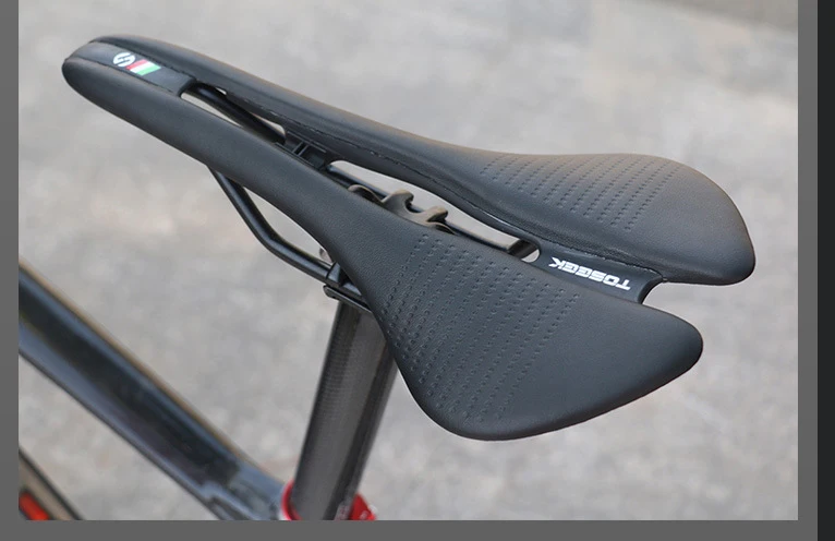 TOSEEK MTB Road Bike Saddle Ultralight 185g Racing Seat Hollow Ergonomic Design Cr-mo Seat Rail Saddle Bicycle Parts 7 Colors