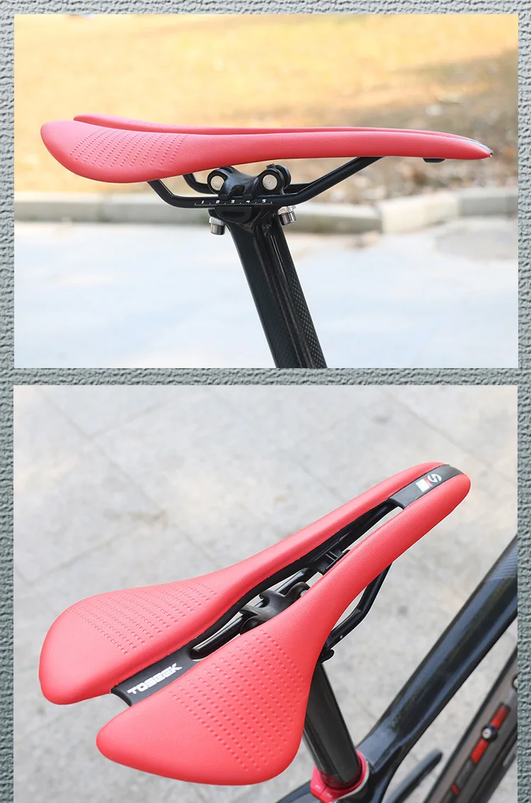 TOSEEK MTB Road Bike Saddle Ultralight 185g Racing Seat Hollow Ergonomic Design Cr-mo Seat Rail Saddle Bicycle Parts 7 Colors