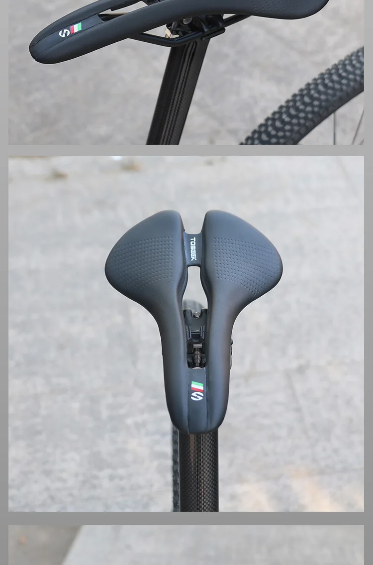 TOSEEK MTB Road Bike Saddle Ultralight 185g Racing Seat Hollow Ergonomic Design Cr-mo Seat Rail Saddle Bicycle Parts 7 Colors