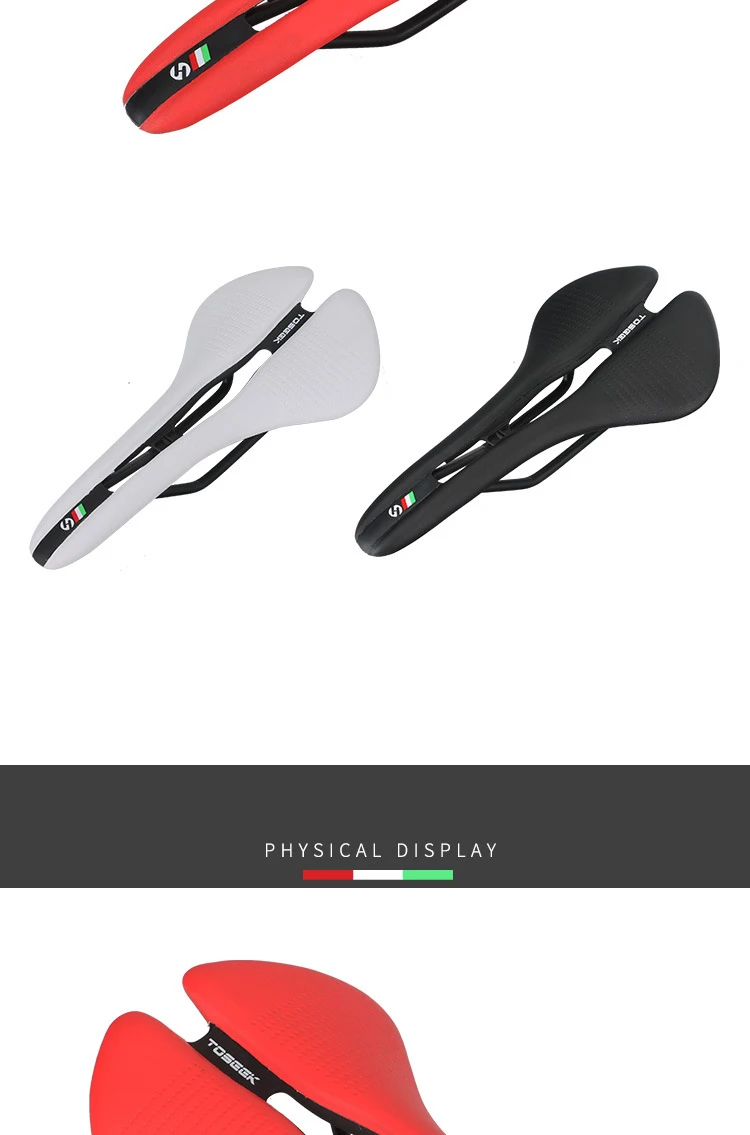 TOSEEK MTB Road Bike Saddle Ultralight 185g Racing Seat Hollow Ergonomic Design Cr-mo Seat Rail Saddle Bicycle Parts 7 Colors