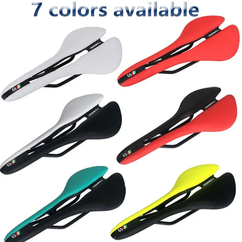 TOSEEK MTB Road Bike Saddle Ultralight 185g Racing Seat Hollow Ergonomic Design Cr-mo Seat Rail Saddle Bicycle Parts 7 Colors
