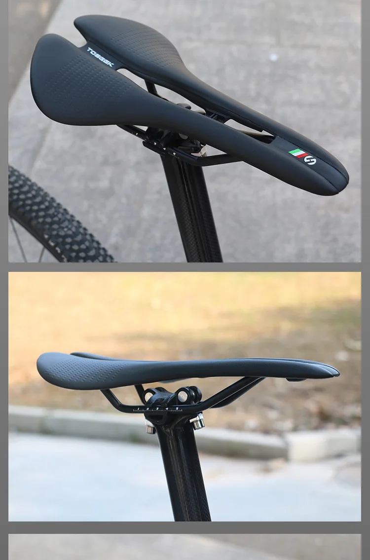 TOSEEK MTB Road Bike Saddle Ultralight 185g Racing Seat Hollow Ergonomic Design Cr-mo Seat Rail Saddle Bicycle Parts 7 Colors