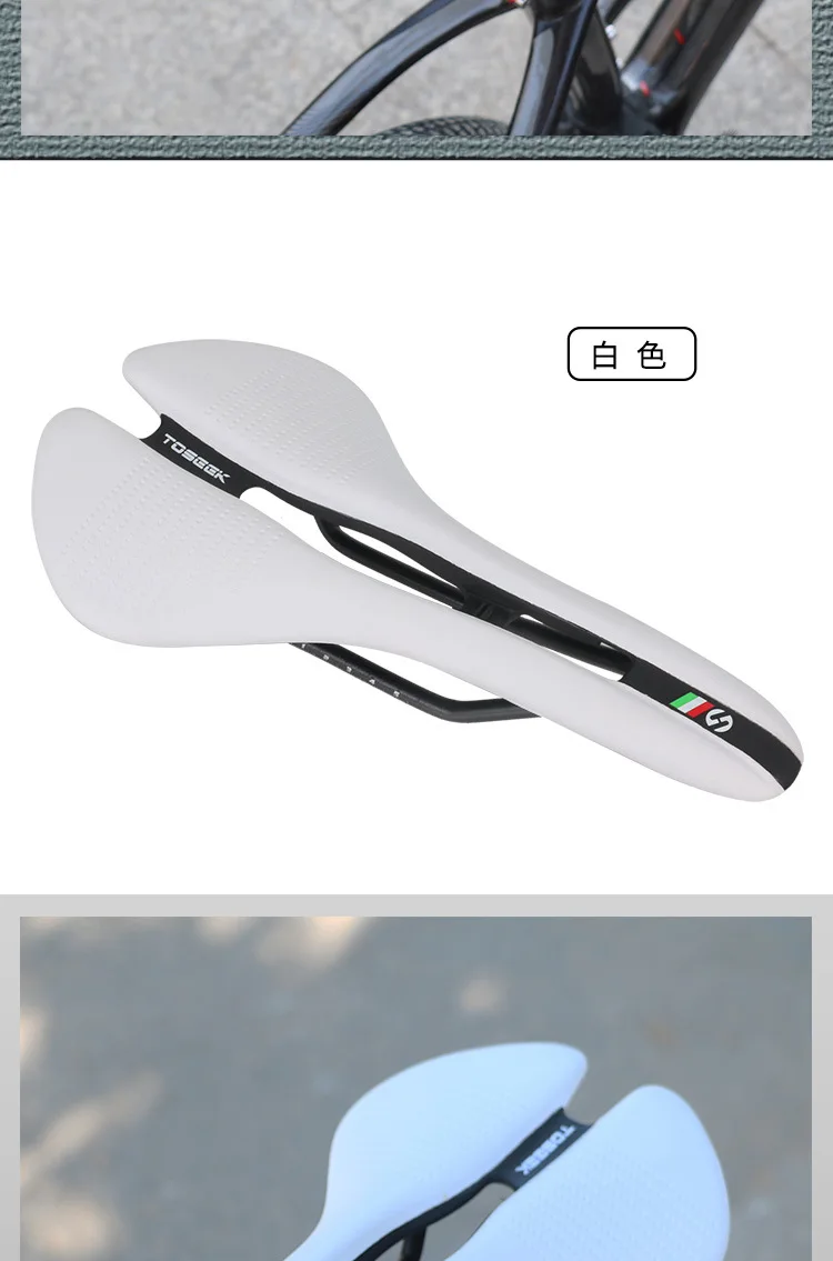 TOSEEK MTB Road Bike Saddle Ultralight 185g Racing Seat Hollow Ergonomic Design Cr-mo Seat Rail Saddle Bicycle Parts 7 Colors