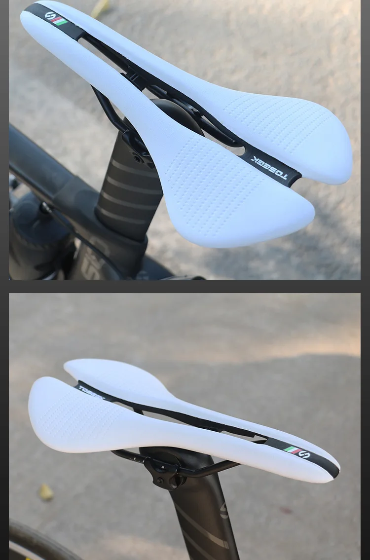 TOSEEK MTB Road Bike Saddle Ultralight 185g Racing Seat Hollow Ergonomic Design Cr-mo Seat Rail Saddle Bicycle Parts 7 Colors