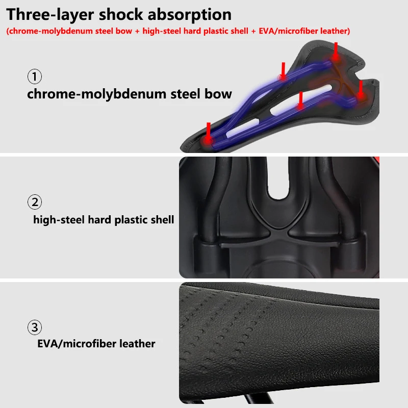 TOSEEK MTB Road Bike Saddle Ultralight 185g Racing Seat Hollow Ergonomic Design Cr-mo Seat Rail Saddle Bicycle Parts 7 Colors