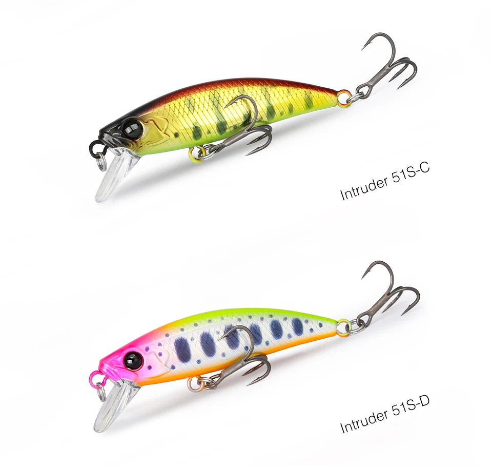 TSURINOYA Intruder 51S Sinking Minnow Stream Fishing Lure 51mm 5.8g Artificial Hard Bait For Trout Ajing Jerkbait River Baits
