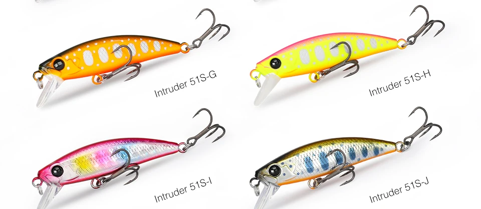 TSURINOYA Intruder 51S Sinking Minnow Stream Fishing Lure 51mm 5.8g Artificial Hard Bait For Trout Ajing Jerkbait River Baits