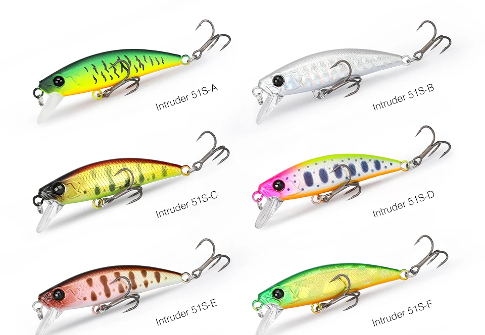 TSURINOYA Intruder 51S Sinking Minnow Stream Fishing Lure 51mm 5.8g Artificial Hard Bait For Trout Ajing Jerkbait River Baits