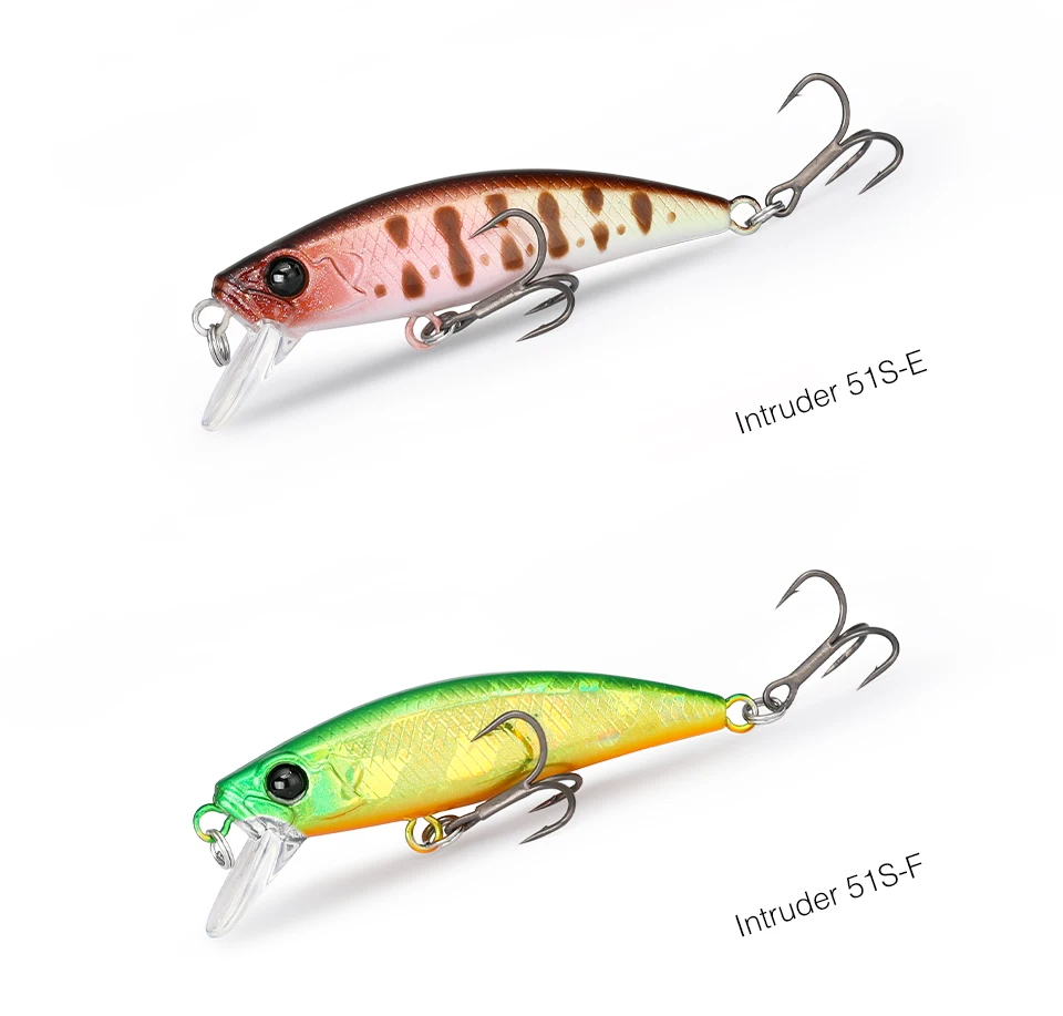 TSURINOYA Intruder 51S Sinking Minnow Stream Fishing Lure 51mm 5.8g Artificial Hard Bait For Trout Ajing Jerkbait River Baits