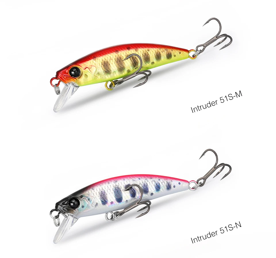 TSURINOYA Intruder 51S Sinking Minnow Stream Fishing Lure 51mm 5.8g Artificial Hard Bait For Trout Ajing Jerkbait River Baits