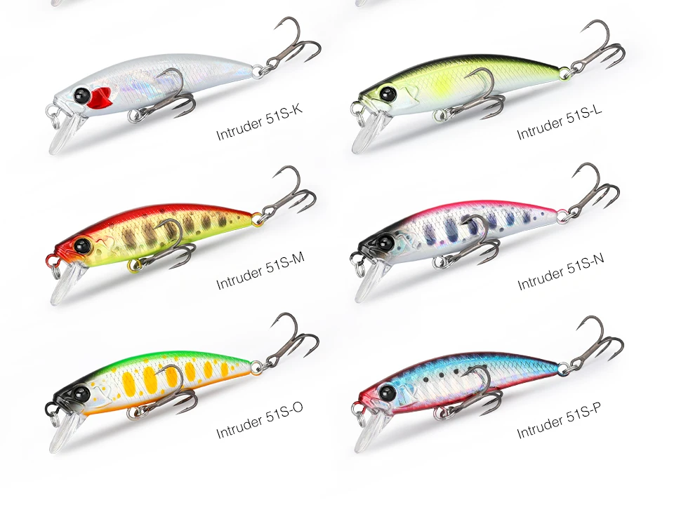 TSURINOYA Intruder 51S Sinking Minnow Stream Fishing Lure 51mm 5.8g Artificial Hard Bait For Trout Ajing Jerkbait River Baits