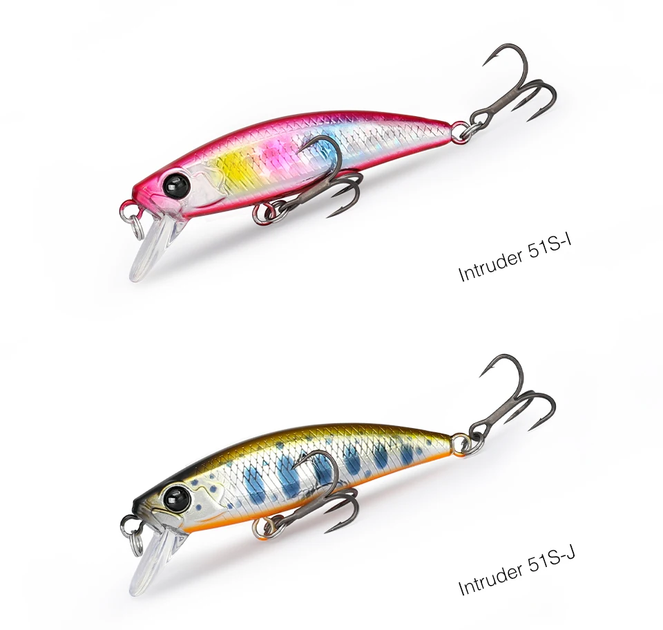 TSURINOYA Intruder 51S Sinking Minnow Stream Fishing Lure 51mm 5.8g Artificial Hard Bait For Trout Ajing Jerkbait River Baits
