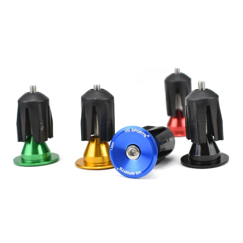 VG sports 1 pair Bike Grip Handle Bar End Cap Aluminium Alloy MTB Handlebar Grips Plugs Caps for Bicycle Handlebar Accessories