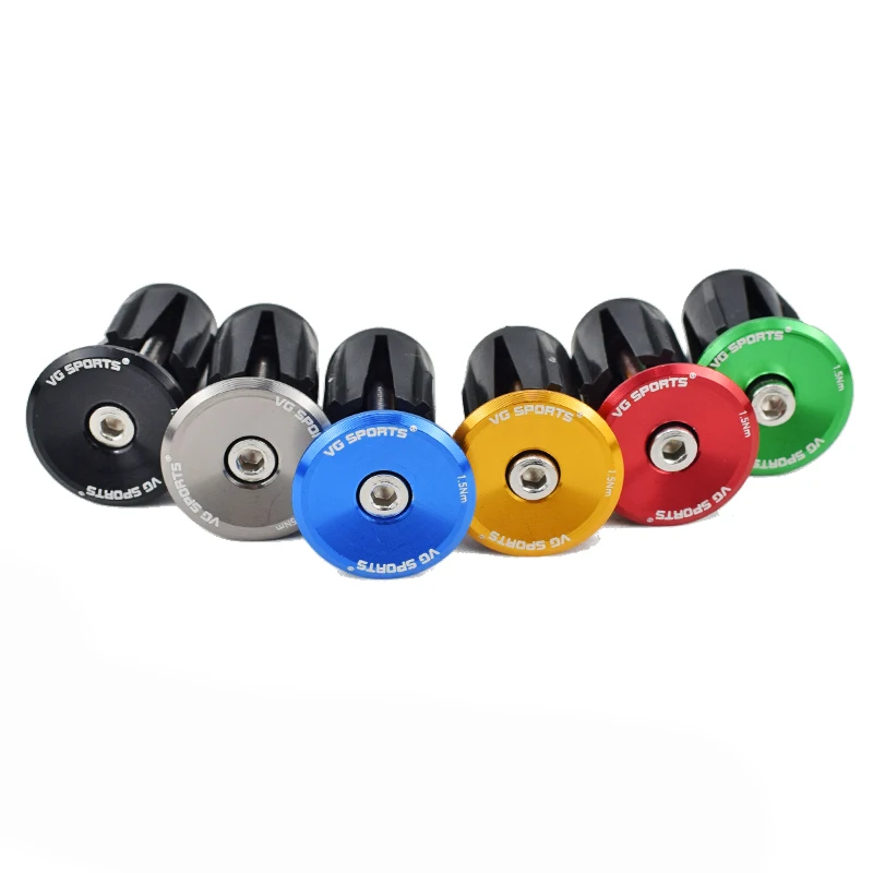 VG sports 1 pair Bike Grip Handle Bar End Cap Aluminium Alloy MTB Handlebar Grips Plugs Caps for Bicycle Handlebar Accessories