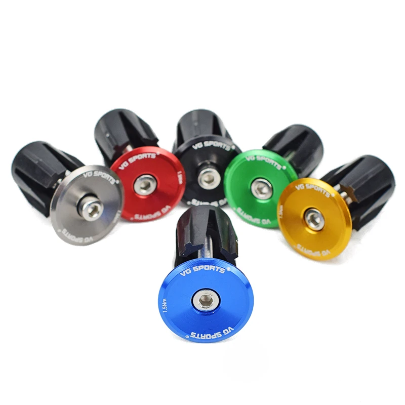 VG sports 1 pair Bike Grip Handle Bar End Cap Aluminium Alloy MTB Handlebar Grips Plugs Caps for Bicycle Handlebar Accessories