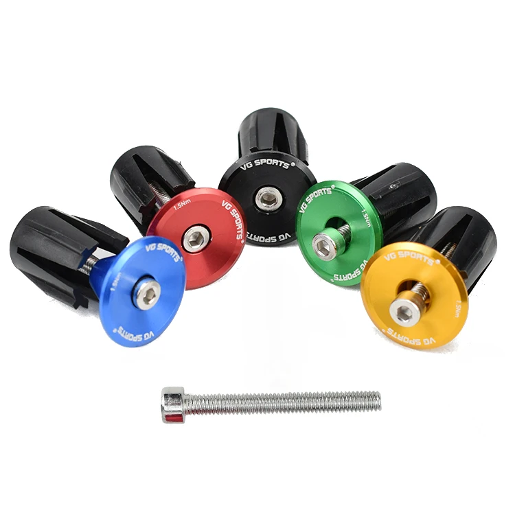 VG sports 1 pair Bike Grip Handle Bar End Cap Aluminium Alloy MTB Handlebar Grips Plugs Caps for Bicycle Handlebar Accessories