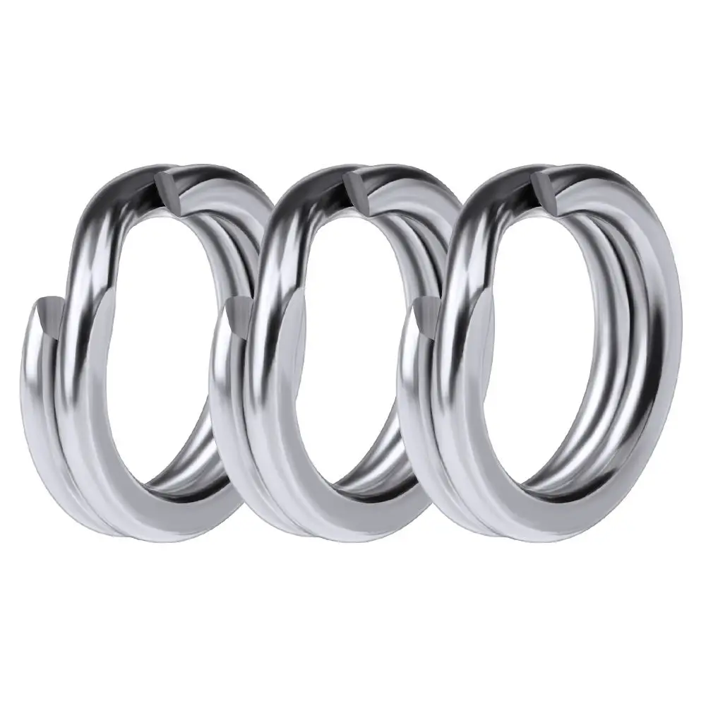 100pcs Stainless Steel 3#-8# Fishing Split Rings for Crank Hard Bait Silver Double Loop Split Open Carp Tool Fishing Accessories