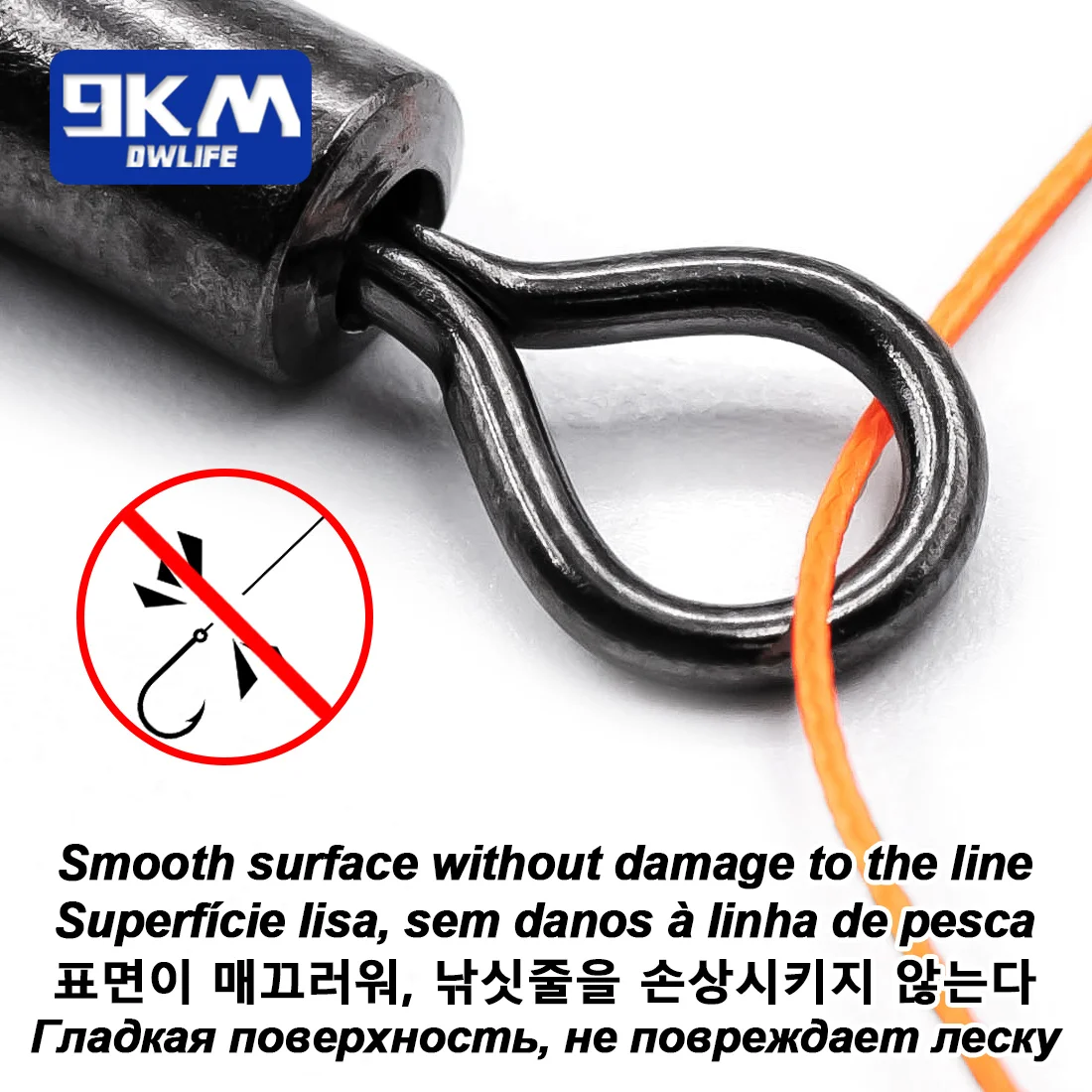 Double Joint Rolling Fishing Swivel 15~60Pcs Stainless Steel Saltwater Fishing Swivels High Speed Eight-Character Ring Connector