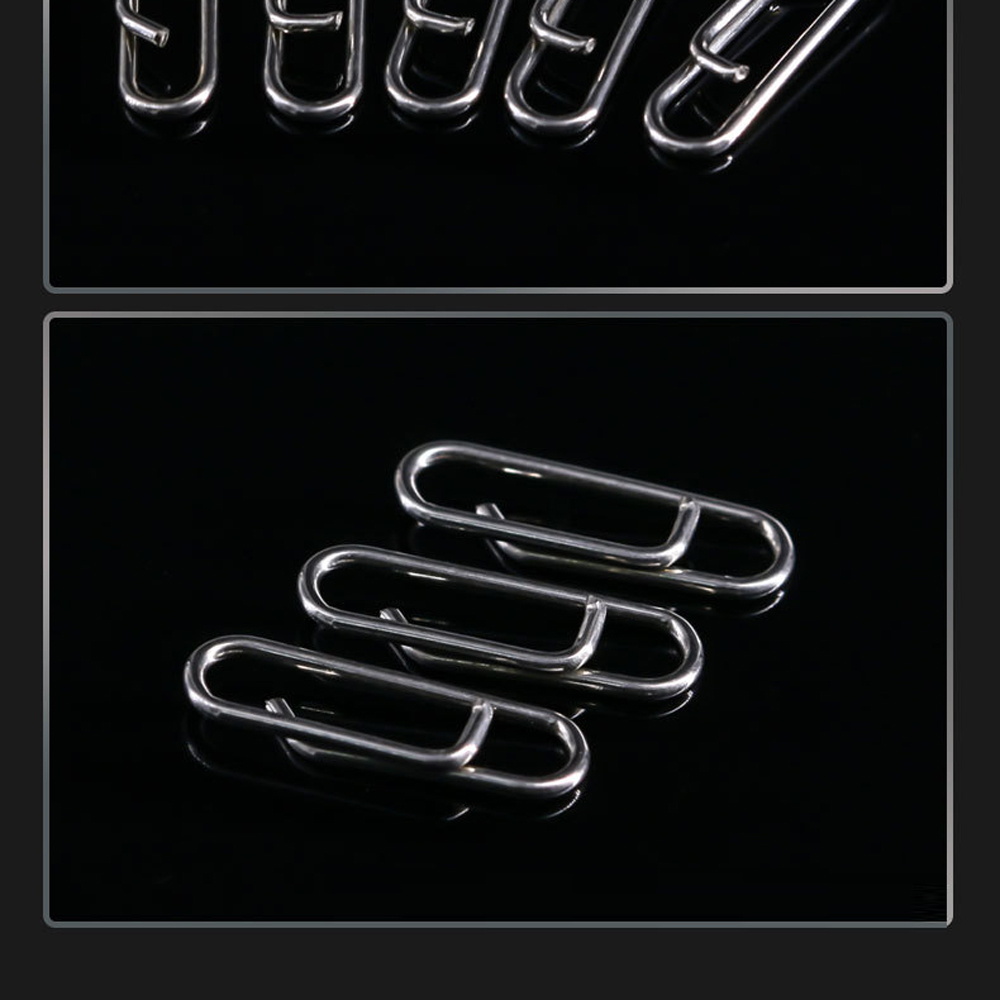 DNDYUJU 30-100pcs 304 Stainless Steel Fishing Lure Snap Fishing Swivel Interlock Nice Pin Lure Connector Fishing Accessories