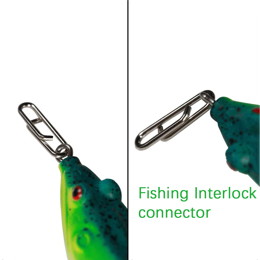 DNDYUJU 30-100pcs 304 Stainless Steel Fishing Lure Snap Fishing Swivel Interlock Nice Pin Lure Connector Fishing Accessories