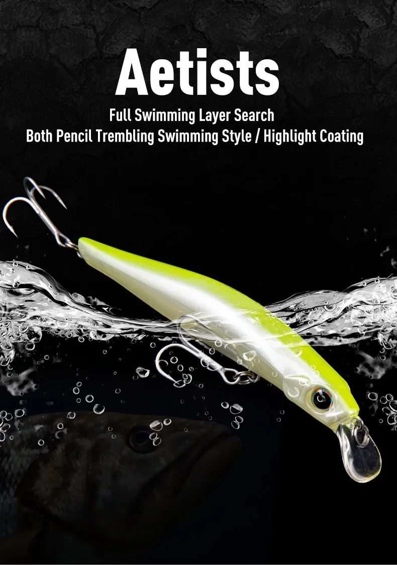 Artist FR Silence Sinking Minnow Fishing Lures 80mm 105mm Jerkbaits Good Action Wobblers High Quality Hard Baits Sea Bass