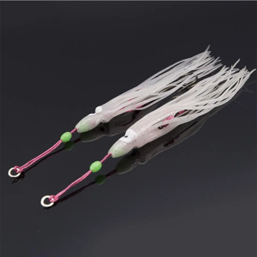 2Pcs/Lot 6cm/10cm/12cm Octopus Lure Squid Jig Fishing Soft Lures Big Squid Bionic Bait Skirt Soft Baits with Hooks
