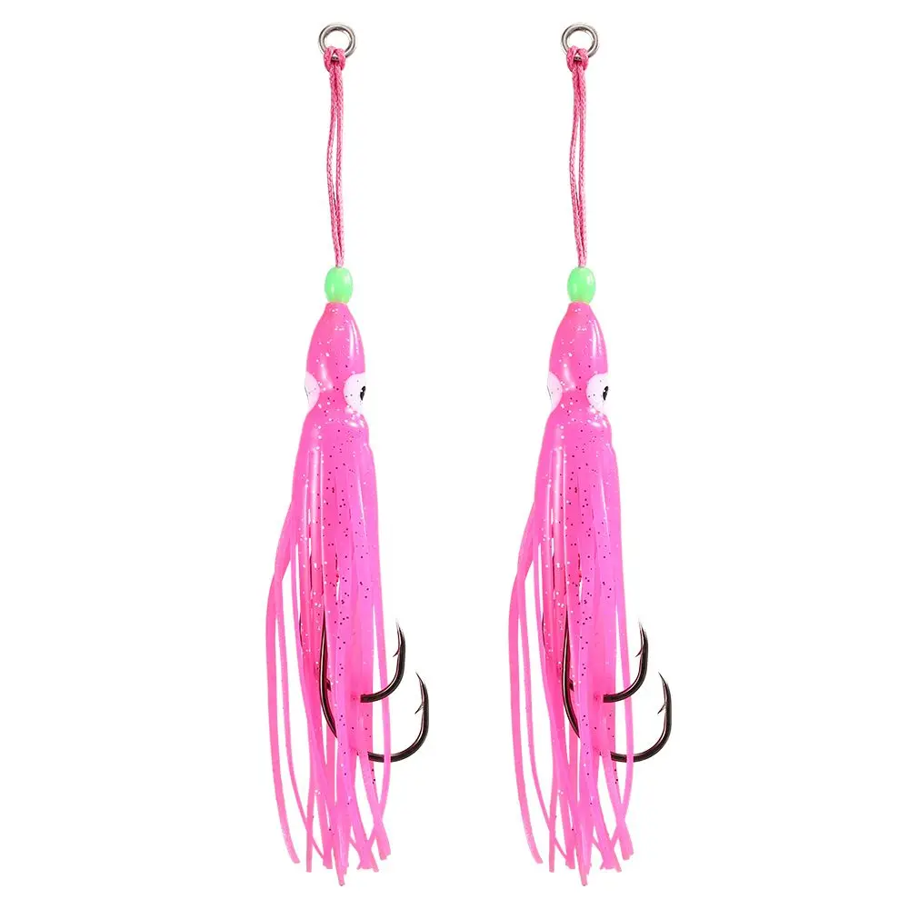 2Pcs/Lot 6cm/10cm/12cm Octopus Lure Squid Jig Fishing Soft Lures Big Squid Bionic Bait Skirt Soft Baits with Hooks