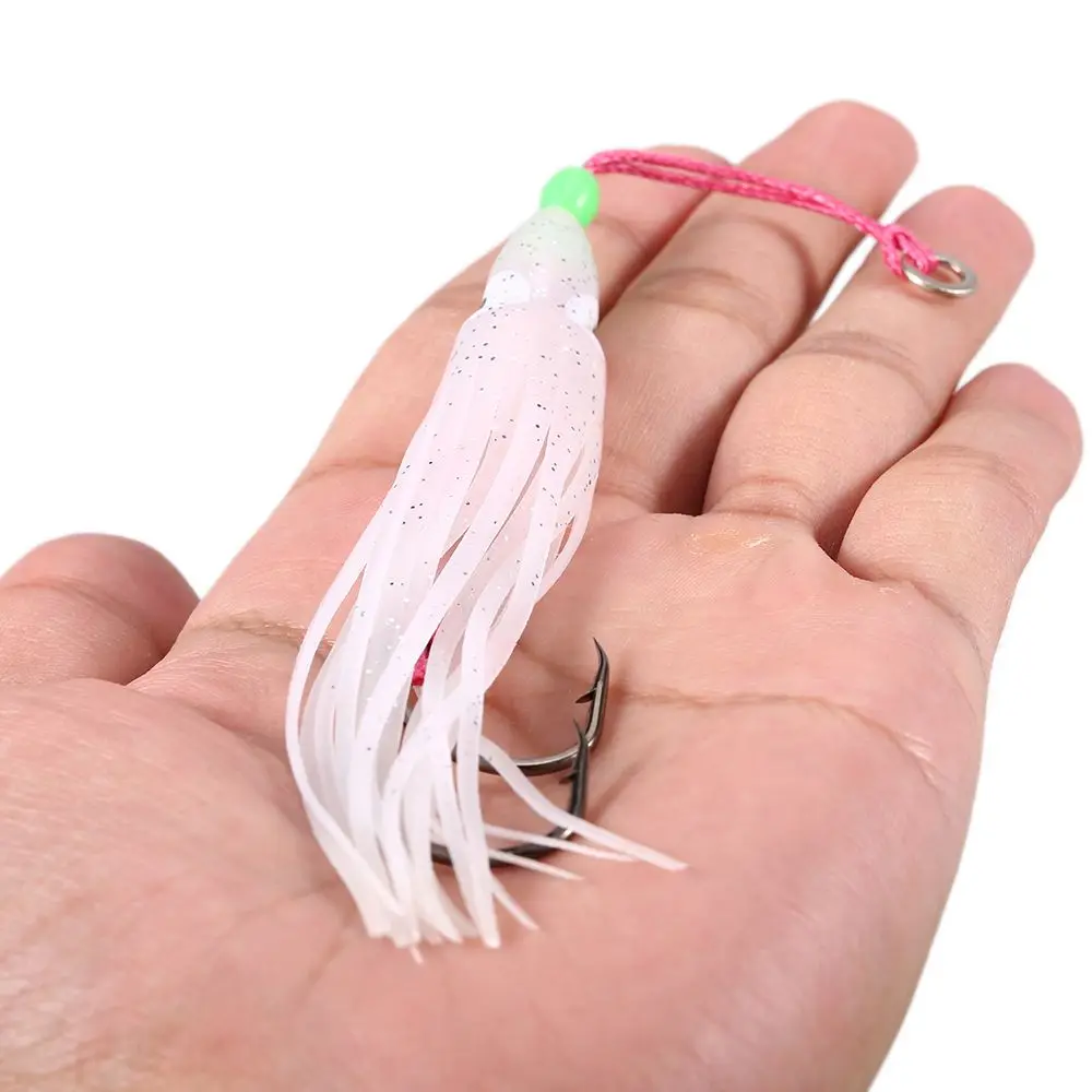2Pcs/Lot 6cm/10cm/12cm Octopus Lure Squid Jig Fishing Soft Lures Big Squid Bionic Bait Skirt Soft Baits with Hooks